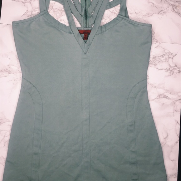 Buckle slate gray/green strappy structured tank - Picture 4 of 5